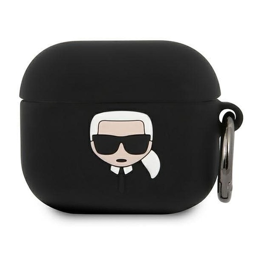 Apple AirPods 3 Karl Lagerfeld Karl Head pro pouzdro (Černá) – KLACA3SILKHBK