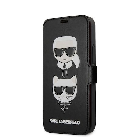 Apple iPhone 12 mini 5.4 Karl Lagerfeld Heads Book pouzdro (Černá) – KLFLBKSP12SFKICKC