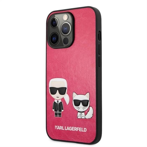 Apple iPhone 13 Pro Max Karl Lagerfeld & Choupette PU kožené pouzdro (Fukszia) – KLHCP13XPCUSKCP