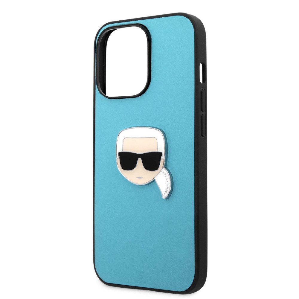 Apple iPhone 13 mini Karl Lagerfeld PU Leather Karl Head tok (Kék) – KLHCP13SPKMB