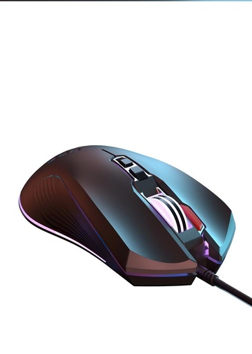 XO M3 drátový myš (Černá) – USB konektor, RGB osvětlení, „Wolf” design