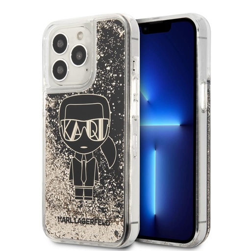 Apple iPhone 13 Pro Karl Lagerfeld Liquid Glitter Gatsby pouzdro (Černá) – KLHCP13LLGGKBK