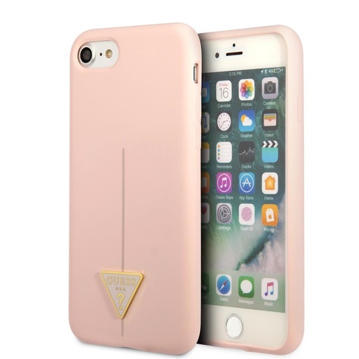 Apple iPhone 7 / iPhone 8 / iPhone SE 2020 / iPhone SE 2022 GUESS Silicon triangle prémiový zadní kryt (Růžová - GUHCI8SLTGP)