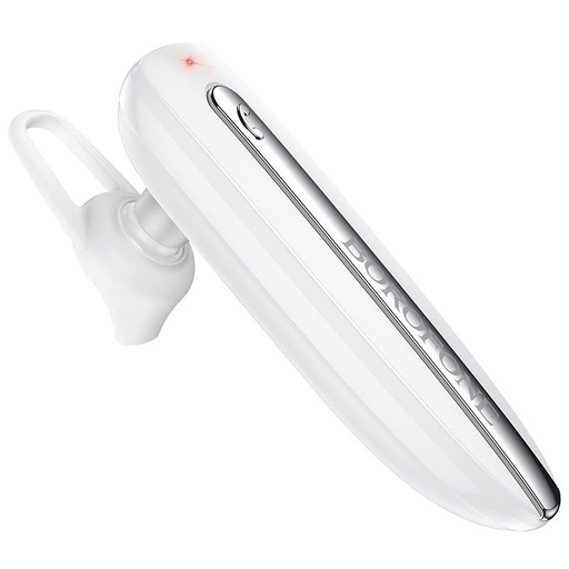Borofone BC33 bluetooth headset, BT v5.0, 150 mAh baterie 12 hodinový hovor/hudba a 200 hodinky pohotovostní čas, bílá