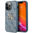 Apple iPhone 13 Pro Guess PU 4G Metal Logo tok (Kék) - GUHCP13L4GMGBL