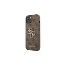Apple iPhone 13 Pro Max GUESS PU 4G Metal Logo hátlap tok (Barna - GUHCP13X4GMGBR)