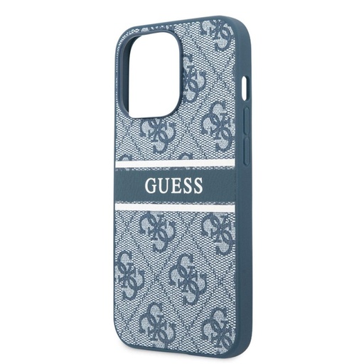 Apple iPhone 13 Pro Guess PU 4G Printed Stripe pouzdro (Modrá) - GUHCP13L4GDBL