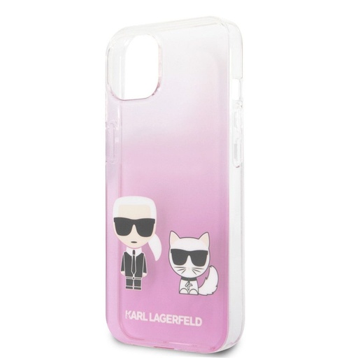 Apple iPhone 13 Pro Karl Lagerfeld PC/TPU Ikonický Karl and Choupette pouzdro (Růžová) – KLHCP13LCKTRP