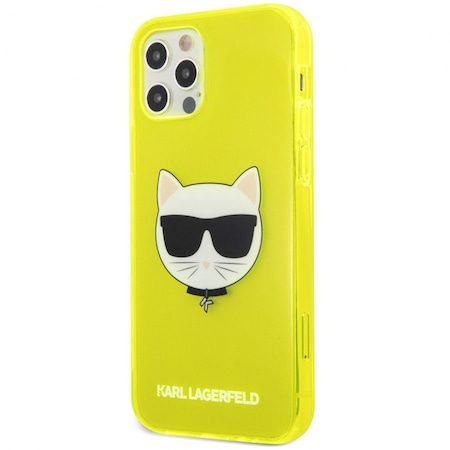 Apple iPhone 12 / iPhone 12 Pro Karl Lagerfeld TPU Choupette Head pouzdro (Žlutá - KLHCP12MCHTRY)