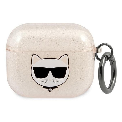 Apple AirPods 3 Karl Lagerfeld Choupette Glitter pouzdro (Zlatá) – KLA3UCHGD