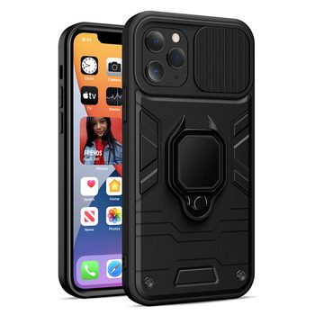 Apple iPhone 7 / iPhone 8 / iPhone SE 2020 / iPhone SE 2022 ring lens s ochranou kamery zadní kryt (Černá)