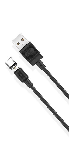 XO NB187 USB-C datový kabel (Černá) – 1 m, 2.1A, PVC, magnetický připojení