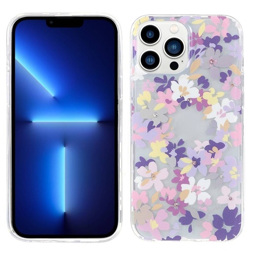 Apple iPhone 13 Pro Kingxbar brilliant Swarovski s kamínky zadní kryt (Fialová)
