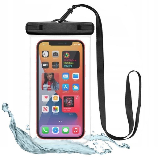 TECH PROTECT-Universal waterproof case vodotěsný pouzdro, (Černo-průhledná)