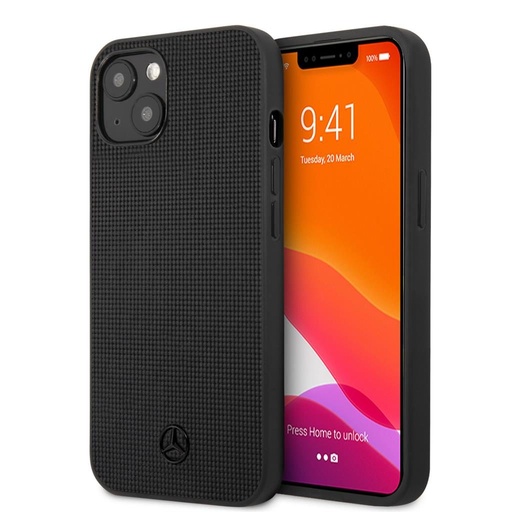 Apple iPhone 13 Mini Mercedes meshed kůže zadní kryt (Černá) - MEHCP13SMBLBK