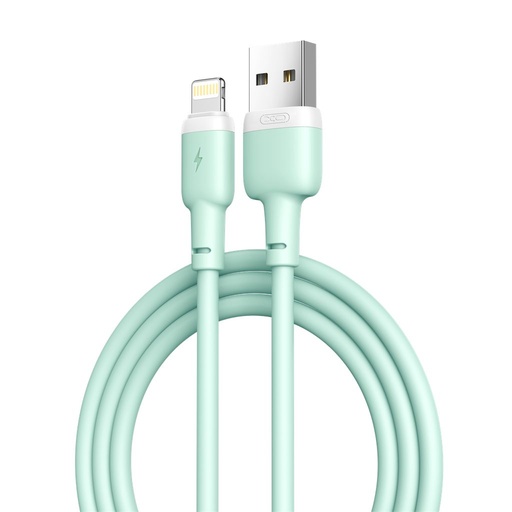 XO NB208 Lightning datový kabel (Zelená) – měkký silikonový potah
