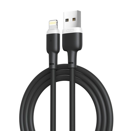 XO NB208 Lightning datový kabel (Černá) – měkký silikonový potah