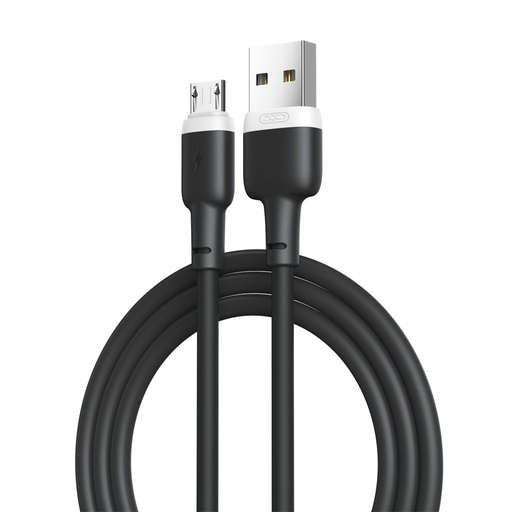 XO NB208 micro USB datový kabel (Černá) – měkký silikonový potah