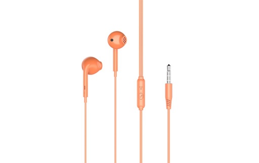 XO EP28 drátový sluchátka (Oranžově červená) – jack 3,5 mm s konektorem
