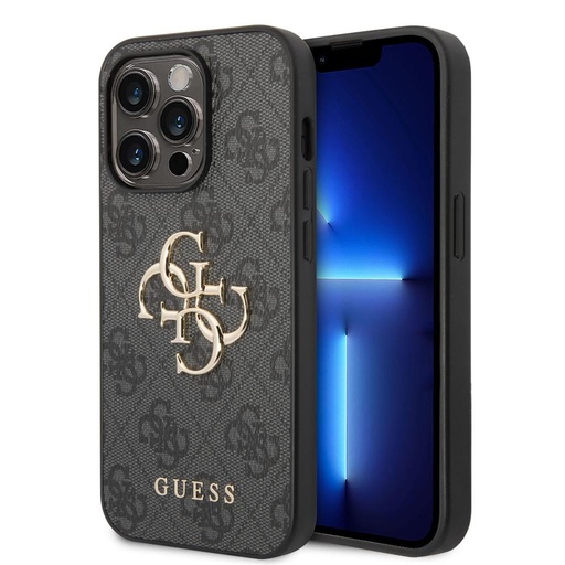 Apple iPhone 14 Pro Max Guess PU 4G Metal Logo pouzdro (Hnědá) - GUHCP14X4GMGBR