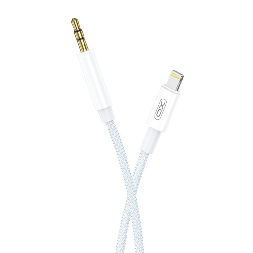 XO NB-R211A Lightning–3.5 mm audio kabel (Bílá–Modrá)