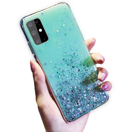 Apple iPhone 13 Pro glue glitter zadní kryt (Zelená)