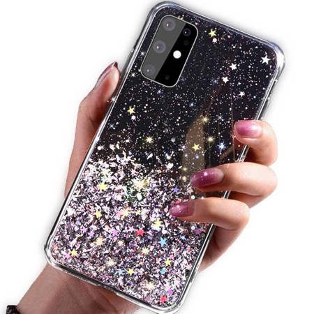Apple iPhone 13 Pro glue glitter hátlap tok (Fekete)