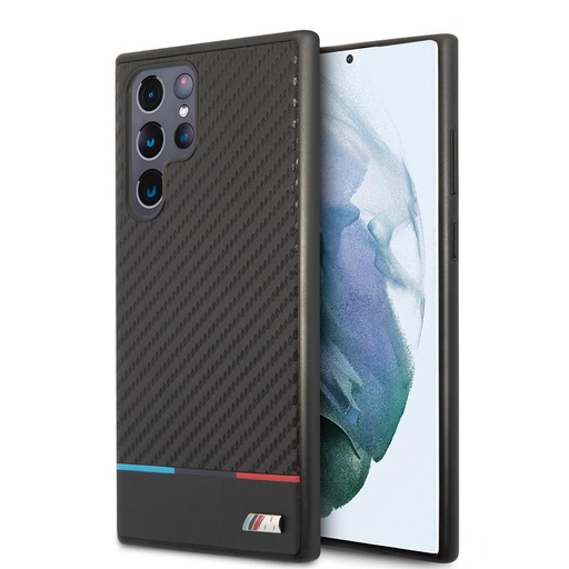 Samsung Galaxy S22 Ultra BMW M PC/TPU pouzdro – Tricolor Stripe (Černá) - BMHCS22LPUCARTCBK