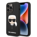 Apple iPhone 14 Pro Karl Lagerfeld Liquid Silicone Karl Head tok (Fekete) – KLHCP14LSLKHBK