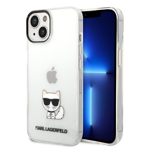 Apple iPhone 14 Plus (Průhledný) Karl Lagerfeld Choupette Logo pouzdro - KLHCP14MCTTR