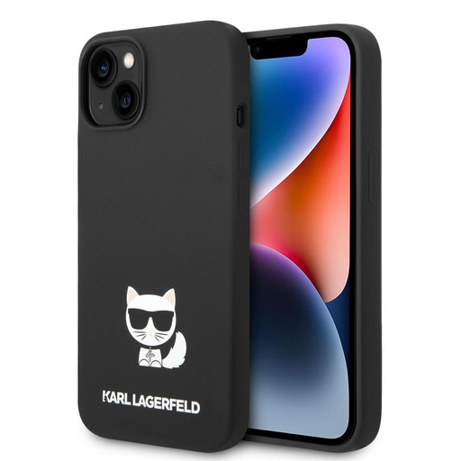 Apple iPhone 14 Plus Karl Lagerfeld Liquid Silicone Choupette pouzdro (Černá) – KLHCP14MSLCTBK