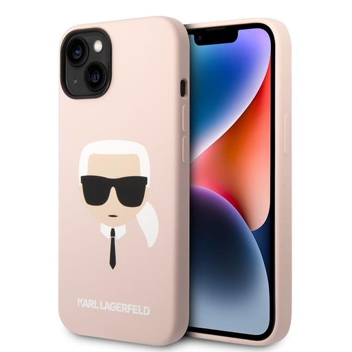 Apple iPhone 14 Plus Karl Lagerfeld MagSafe Liquid Silicone Karl Head pro iPhone 14 Plus Růžová pouzdro (Růžová) – KLHMP14MSLKHLP