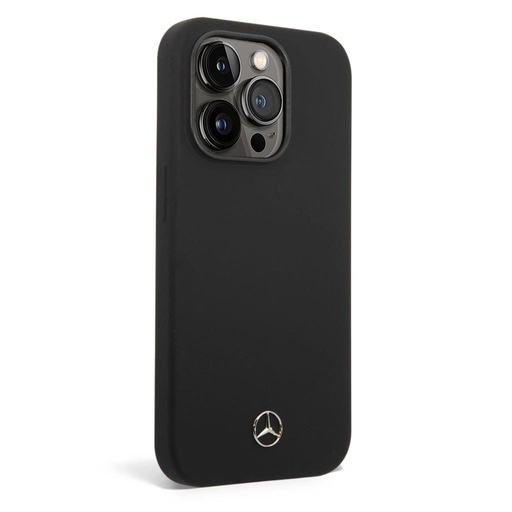 Apple iPhone 14 Pro Mercedes liquid silicone zadní kryt (Černá)