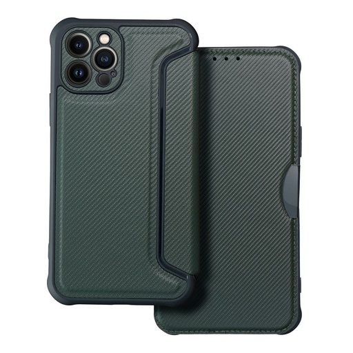 Apple iPhone 13 Pro Razor magnetický odolný proti nárazu knížkové pouzdro (Tmavě zelená)