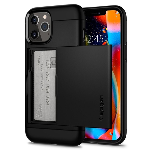 Apple iPhone 12/12 Pro Spigen slim armor CS odolný proti nárazu zadní kryt (Černá)