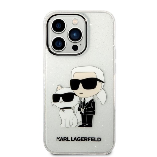 Apple iPhone 14 Pro Karl Lagerfeld IML Glitter Karl and Choupette NFT pouzdro (Průhledný) – KLHCP14LHNKCTGT