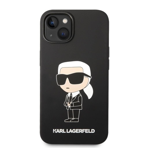 Apple iPhone 14 Plus Karl Lagerfeld Liquid Silicone Ikonický NFT pouzdro (Černá) – KLHCP14MSNIKBCK