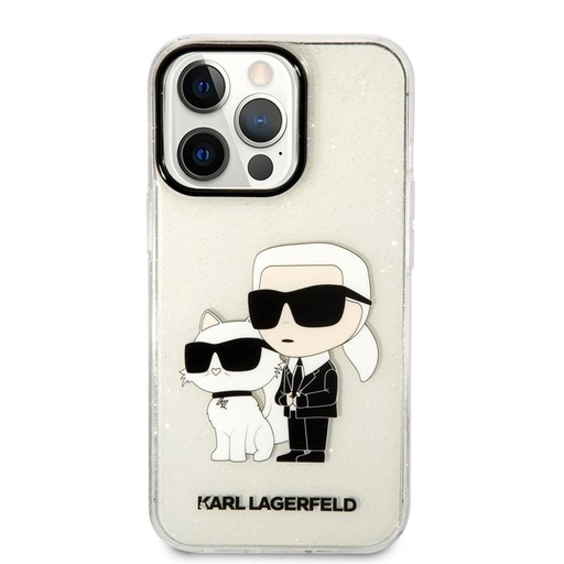 Apple iPhone 13 Pro Karl Lagerfeld IML Glitter Karl and Choupette NFT pouzdro (Průhledný) – KLHCP13LHNKCTGT
