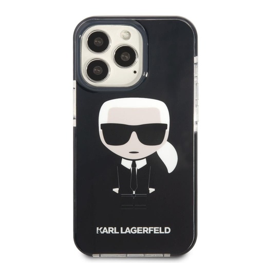 Apple iPhone 13 Pro Karl Lagerfeld TPE Full Body Ikonický pouzdro (Černá) – KLHCP13LTPEIKK