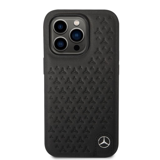 Apple iPhone 14 Pro Mercedes kůže zadní kryt (Černá)
