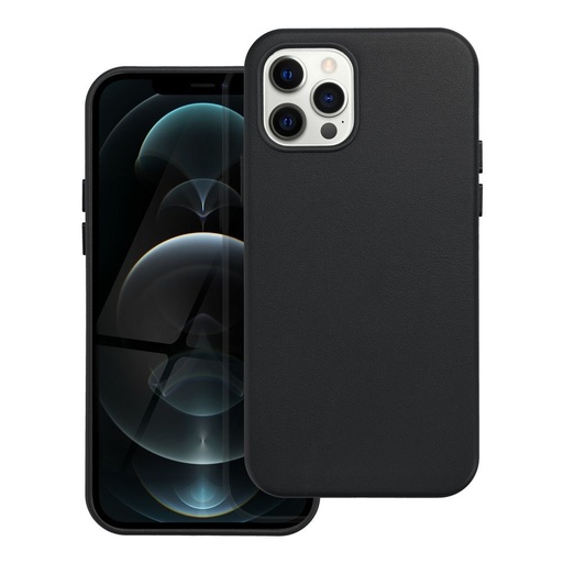 Apple iPhone 12 Pro Leather Mag magsafe zadní kryt (Černá)