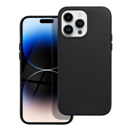 Apple iPhone 14 Pro Max Leather Mag magsafe zadní kryt (Černá)