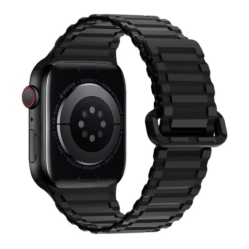 Apple Watch 42 / 44 / 45 / 49 mm Hoco WA06 flexibilní magnetický silikonový řemínek černá