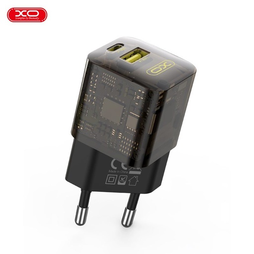 XO CE05 PD 30W rychlonabíječka (Hnědá) – QC 3.0 18W, USB-A + USB-C konektor