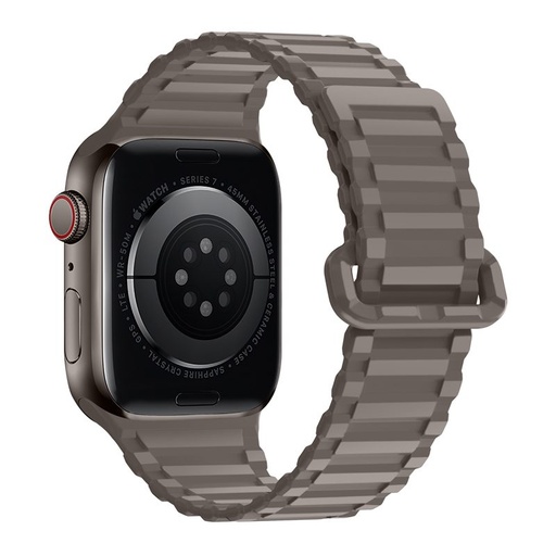 Apple Watch 38 / 40 / 41 mm Hoco WA06 flexibilní magnetický silikonový řemínek kávová černá