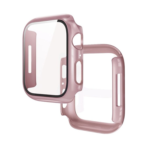 Apple Watch 7/Watch 8 41mm Hoco WS3 Shadow pouzdro vestavěný s tvrzeným sklem (Rosegold)