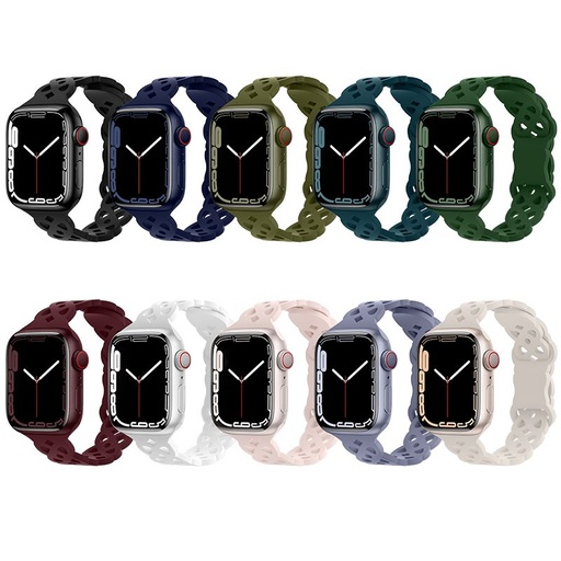 Apple Watch 38 / 40 / 41 mm Hoco WA09 rhombus flexibilní řemínek rudá