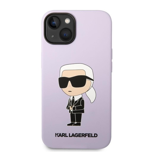 Apple iPhone 14 Plus Karl Lagerfeld Liquid Silicone Ikonický NFT pouzdro (Fialová) – KLHCP14MSNIKBCU