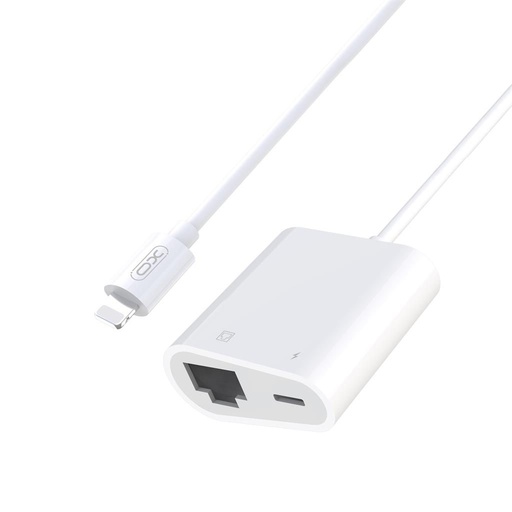 XO GB009 síťový adapter (Bílá) – Lightning–Ethernet konektor