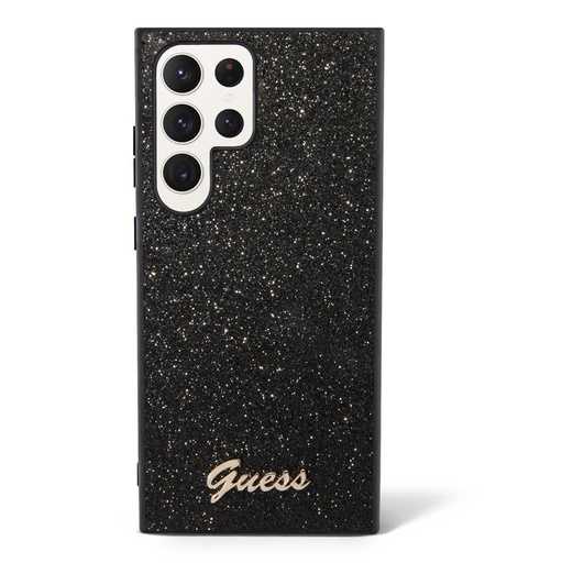 Samsung Galaxy S23 Ultra Guess Glitter Flakes Metal Logo pouzdro (Černá) - GUHCS23LHGGSHK